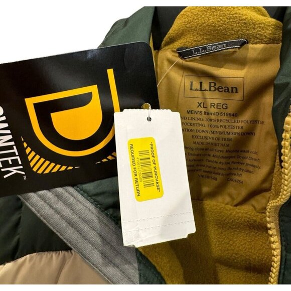 L.L. Bean Men’s Size XL Down Color Block Sleeveless Vest - Picture 6 of 11